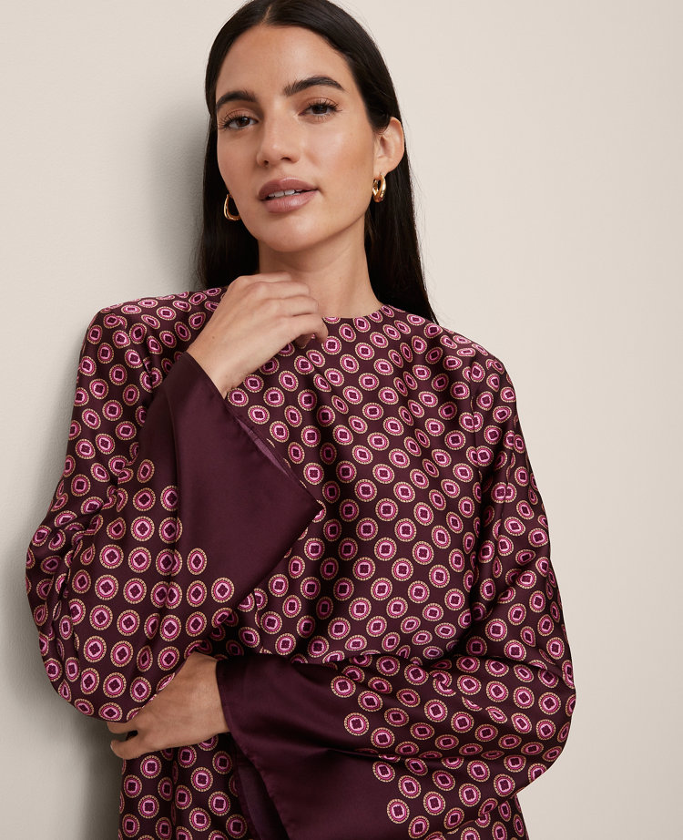 Geo Satin Shift Dress
