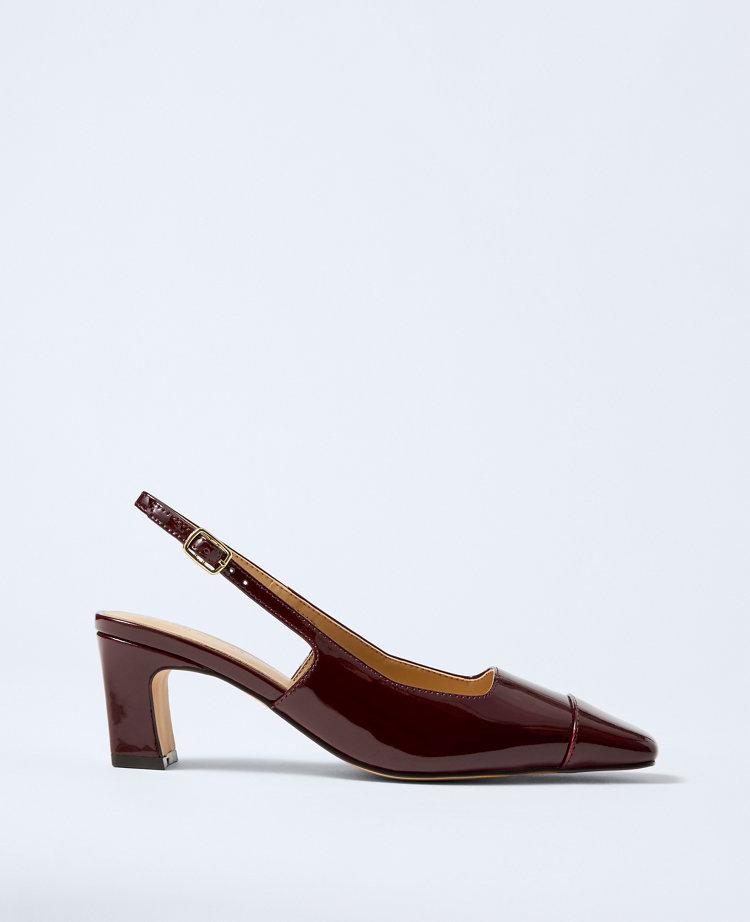 Cap Toe Patent Leather Slingback Pump