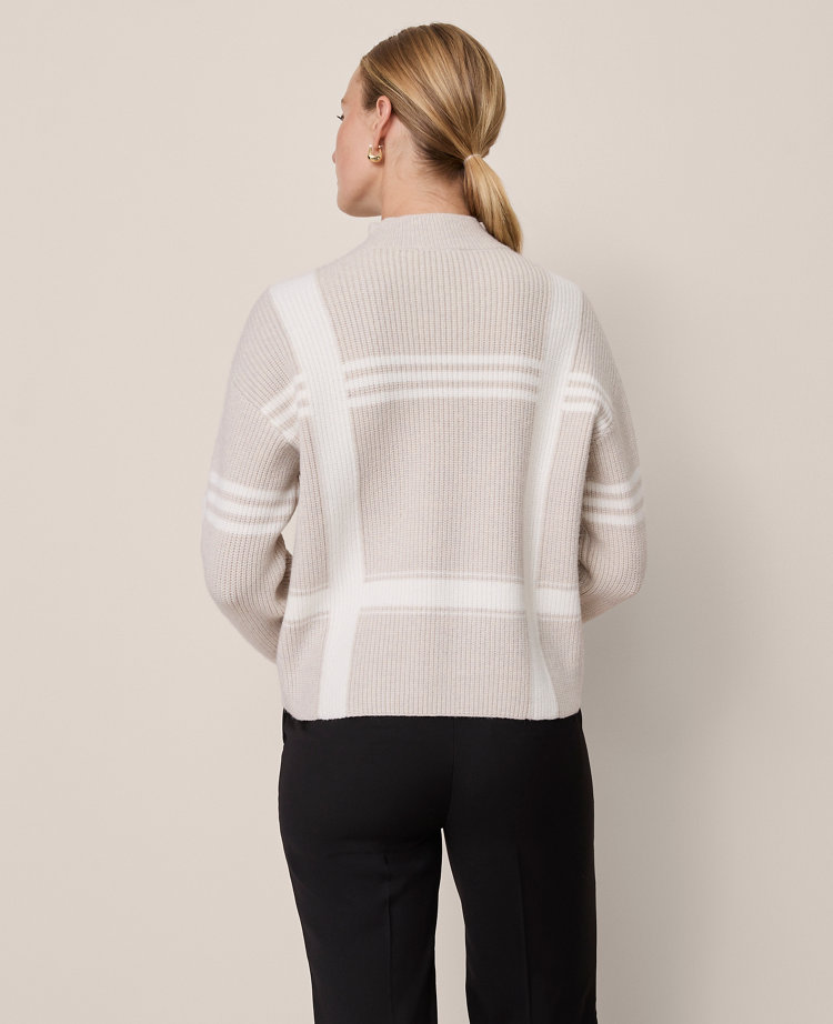 Plaid Mock Neck Sweater