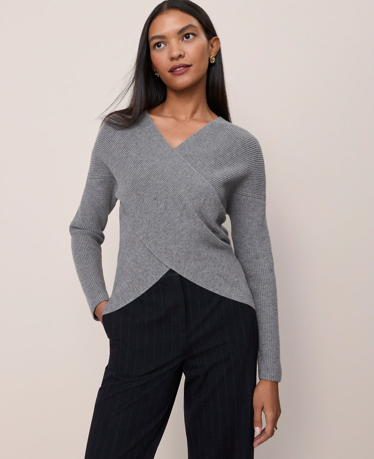 Ribbed Wrap Sweater