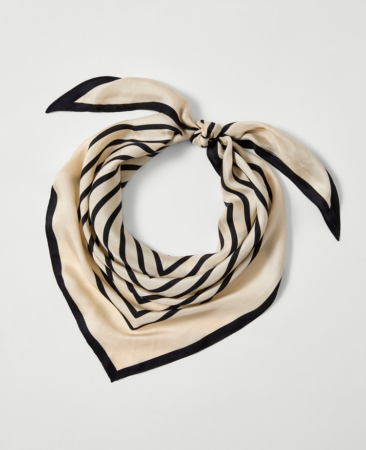 Striped Triangle Silk Scarf