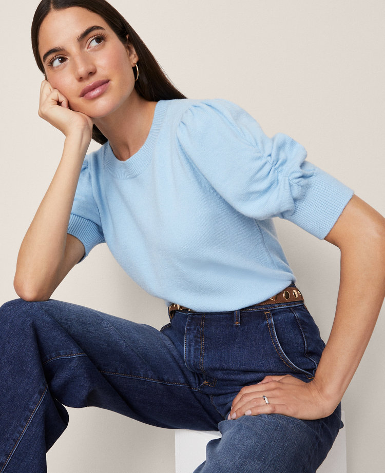 Ann Taylor Weekend Collection Ruched Sweater Tee
