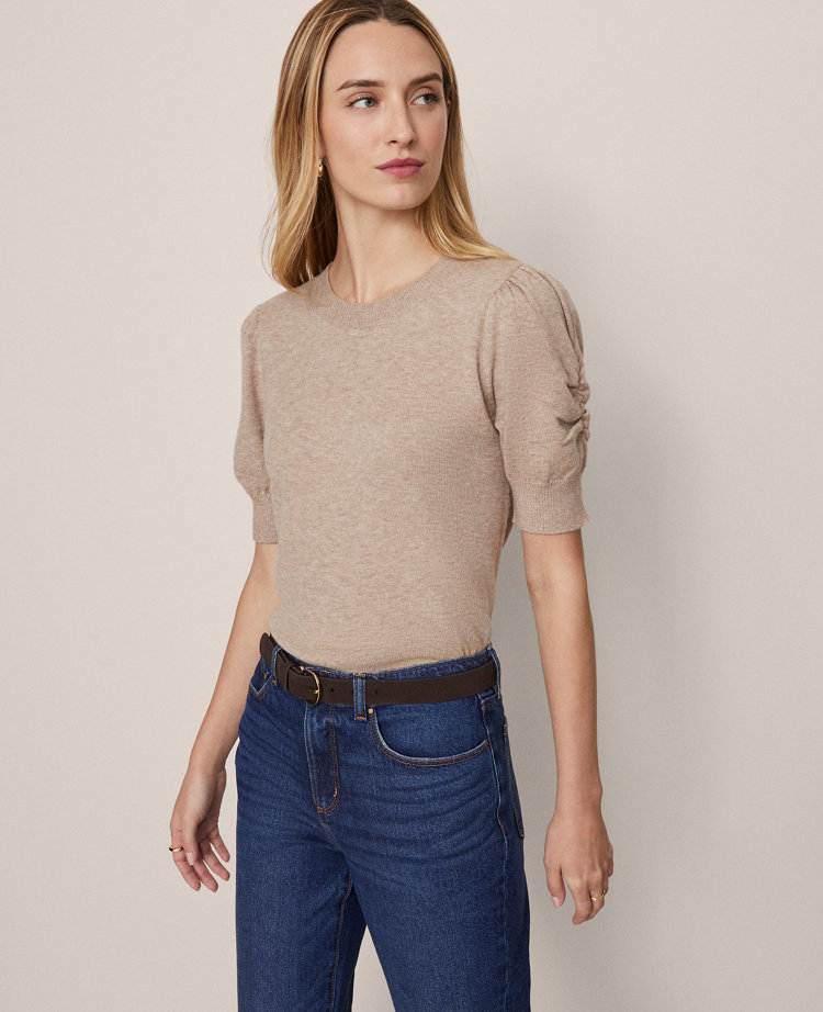 Ann Taylor Weekend Collection Ruched Sweater Tee