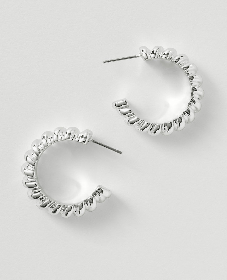 Metal Textured Hoop Earrings