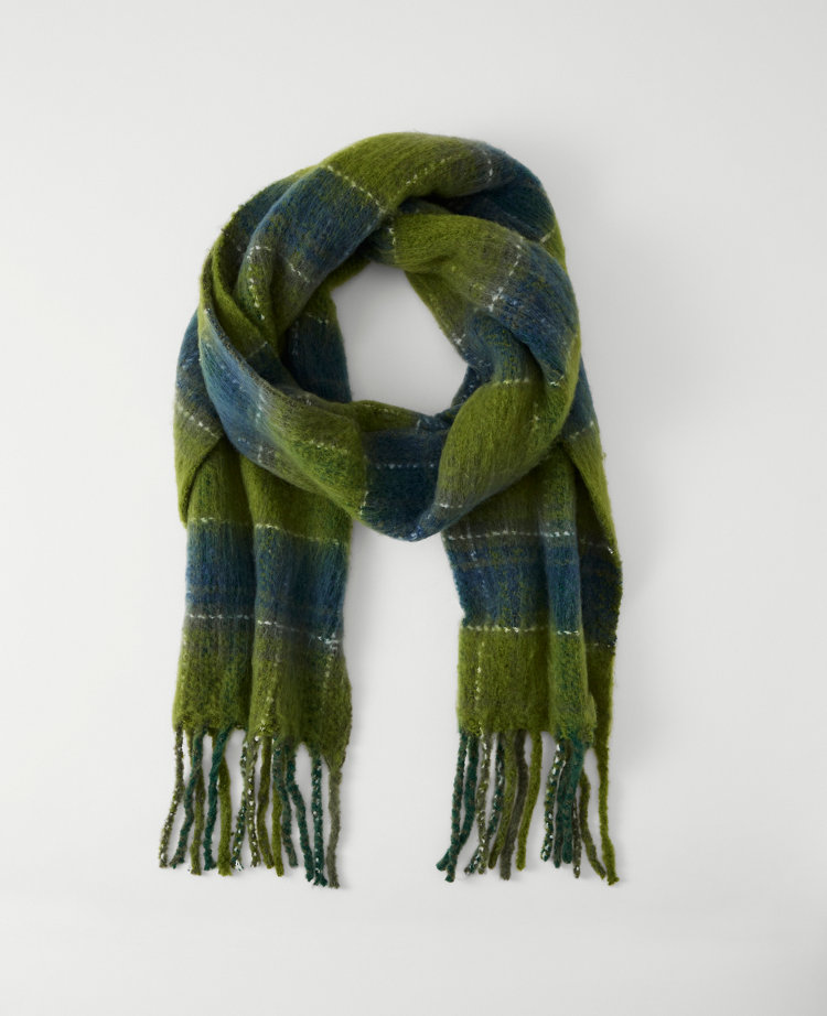 Brushed Plaid Fringe Scarf