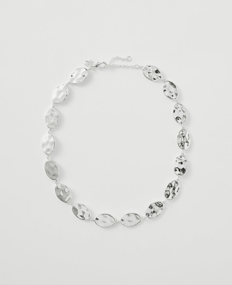 Textured Metal Disc Necklace