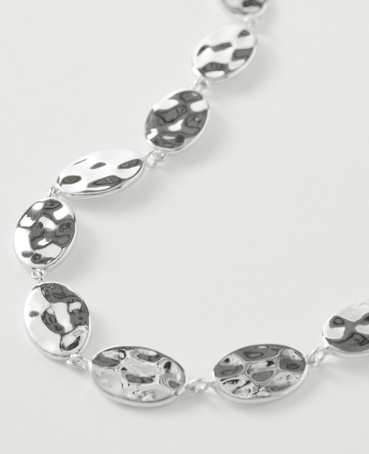 Textured Metal Disc Necklace
