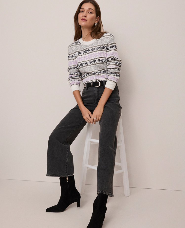 Ann Taylor Petite Weekend Collection Relaxed Fair Isle Sweater In Multi