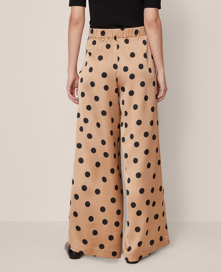 The Petite Dotted Dramatic Wide-Leg Satin Pant
