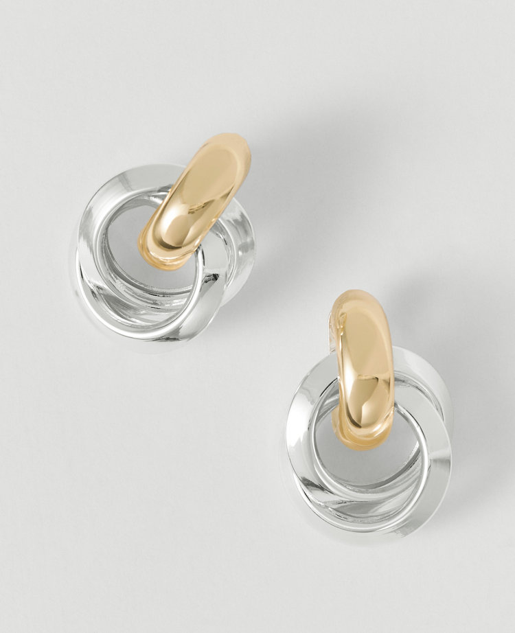 Mixed Metal Drop Earrings