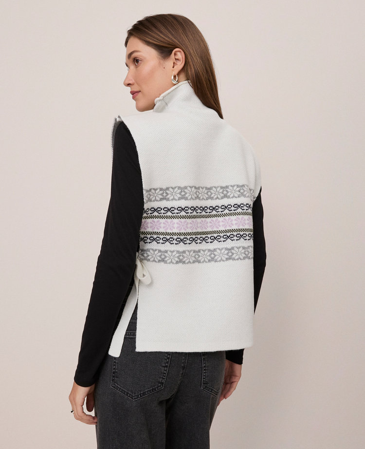 Ann Taylor Fair Isle Dickie Sweater Vest In Multi