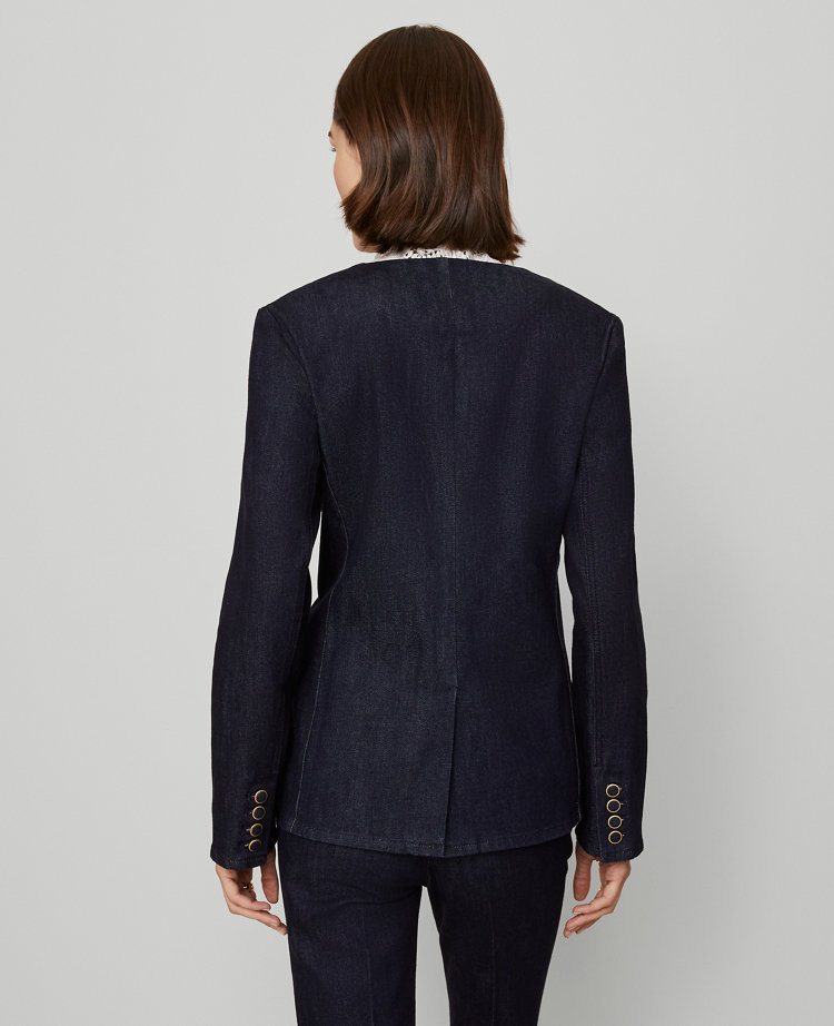 Petite Denim Split Hem Jacket