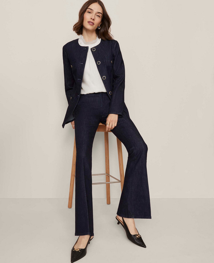 Petite Denim Split Hem Jacket