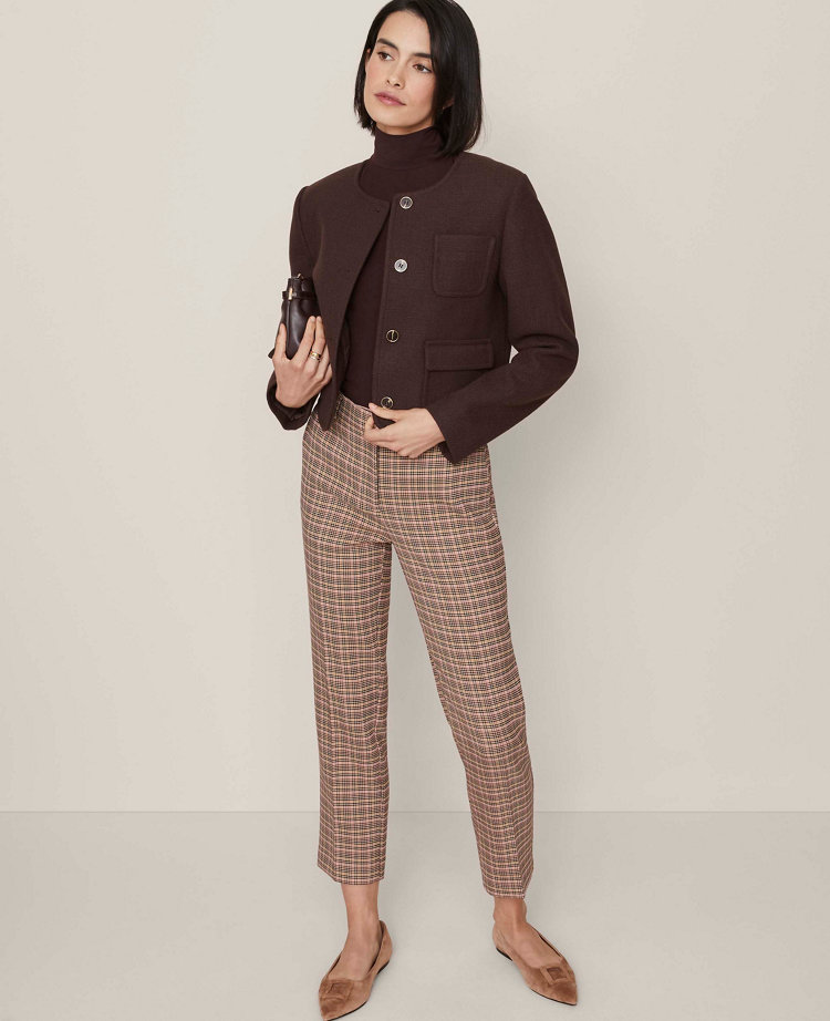 The Petite Eva Ankle Pant in Houndstooth