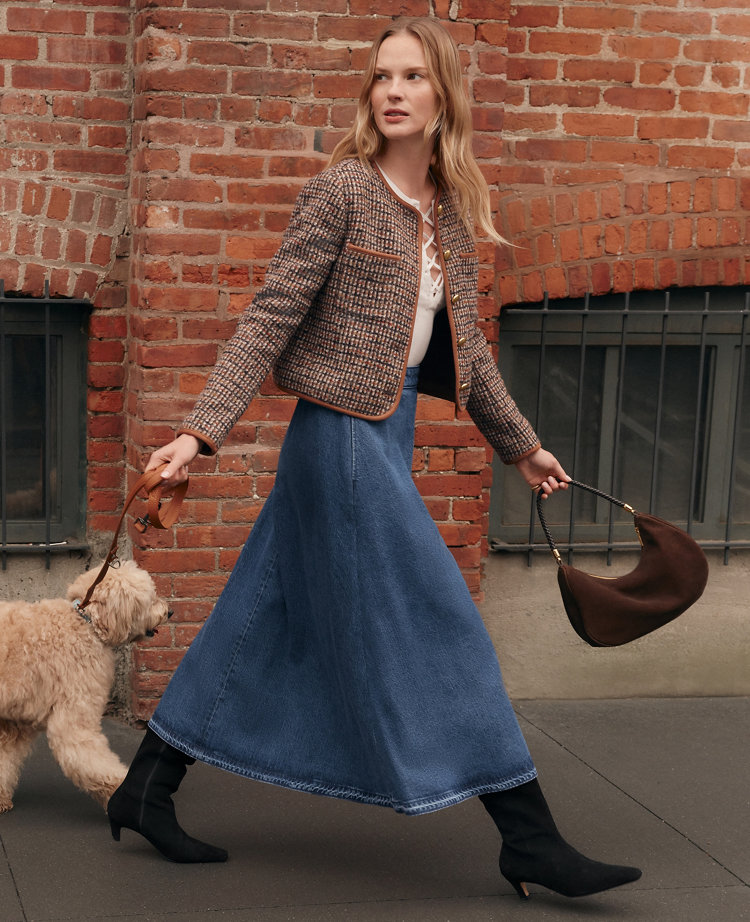 Petite Weekend Collection Denim Midi Skirt