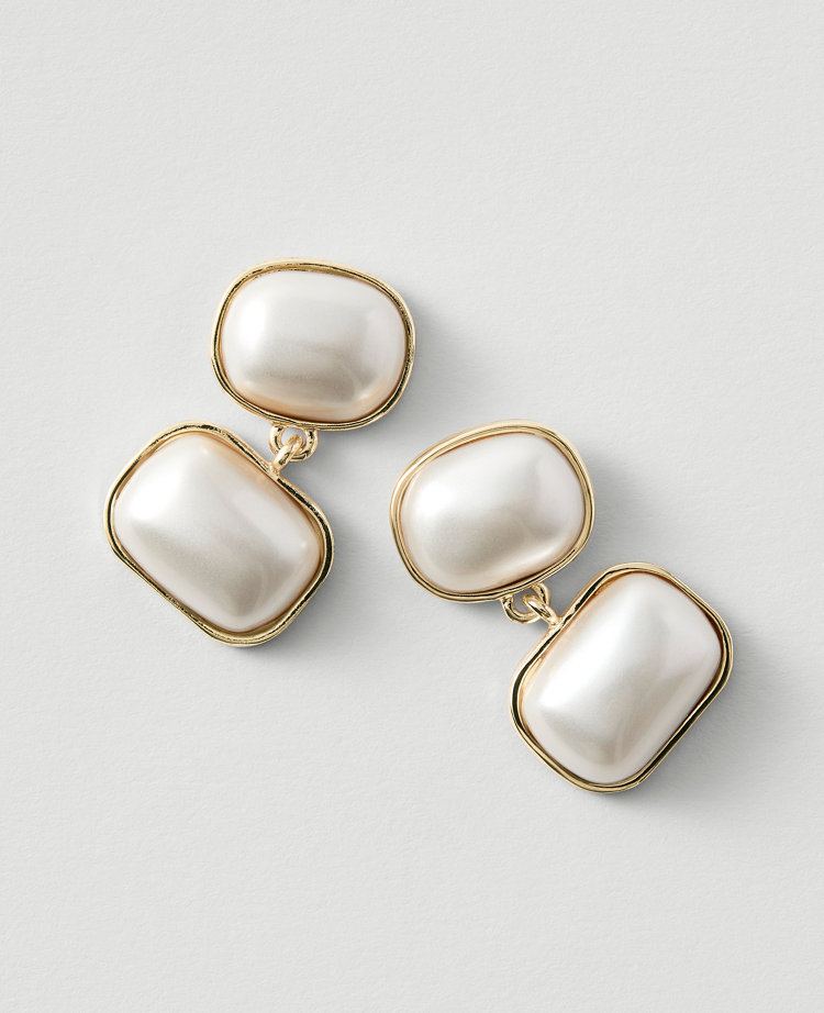 Double Pearlized Drop Earrings