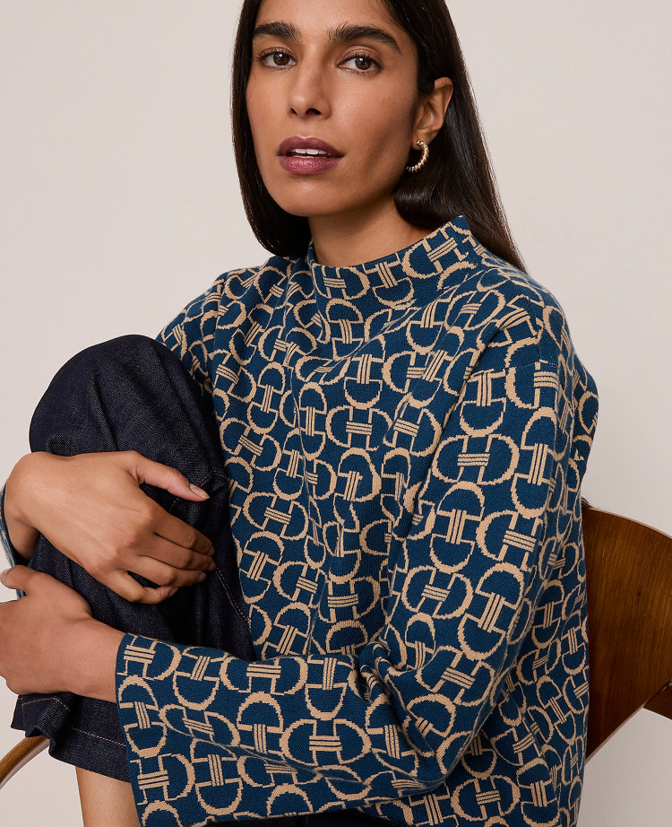 Petite Chain Link Print Sweater