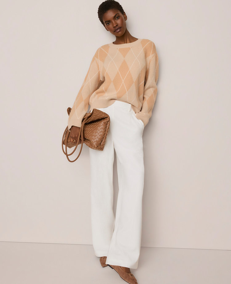 The Petite Side Button Wide-Leg Pant