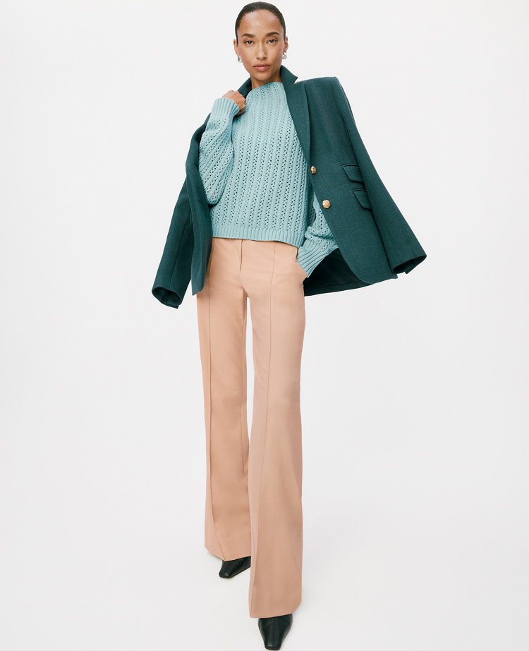 Ann Taylor The Petite Margot Flare Trouser Pant In Brown
