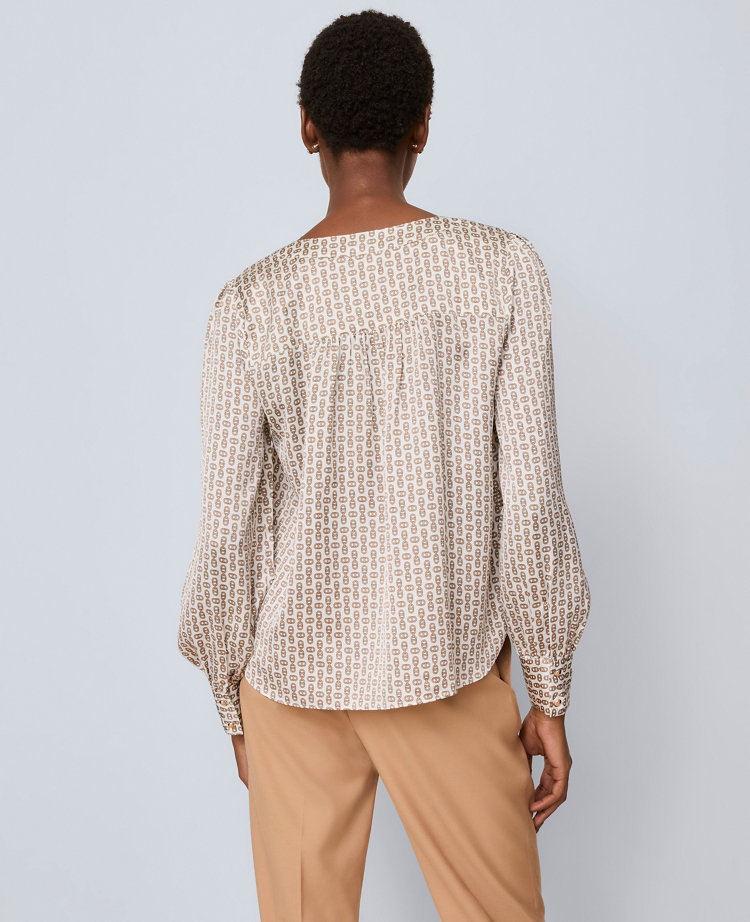 Chain Link Print Satin Popover