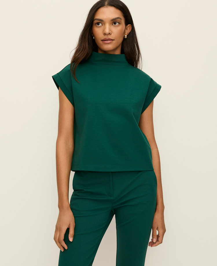 Mock Neck Knit Shell