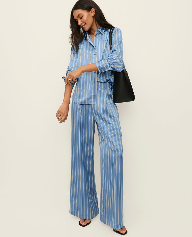 The Pleated Satin Wide-Leg Pant