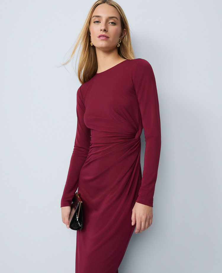 Crew Neck Twist Sheath Dress