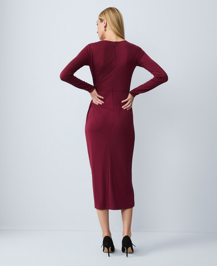 Crew Neck Twist Sheath Dress