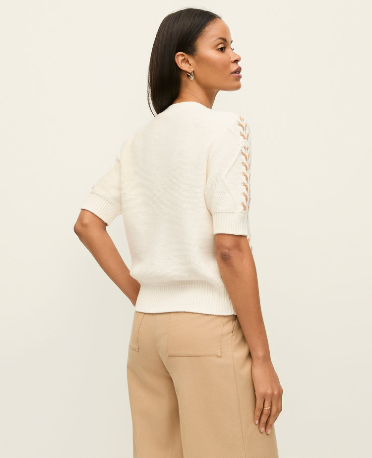 Contrast Stitch Cable Sweater