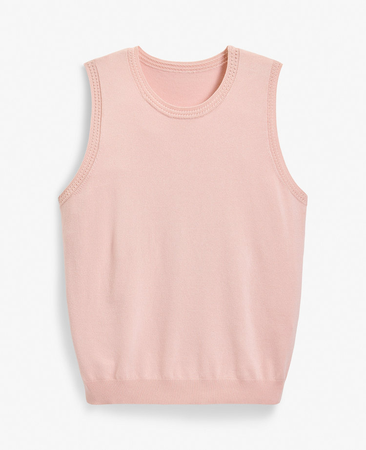 Pointelle Trim Sweater Shell