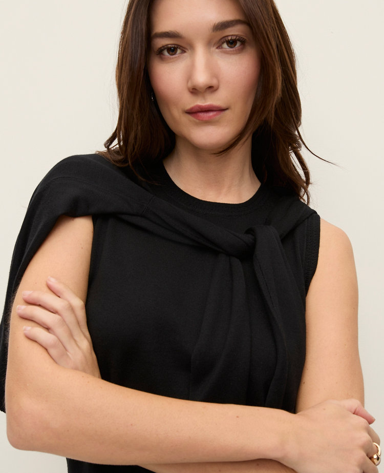 Pointelle Trim Sweater Shell