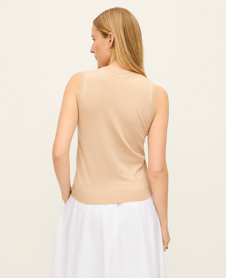 Pointelle Trim Sweater Shell