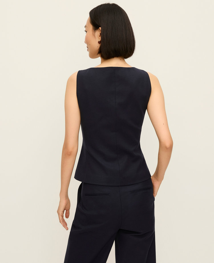 The Cutaway Square Neck Vest in Stretch Cotton