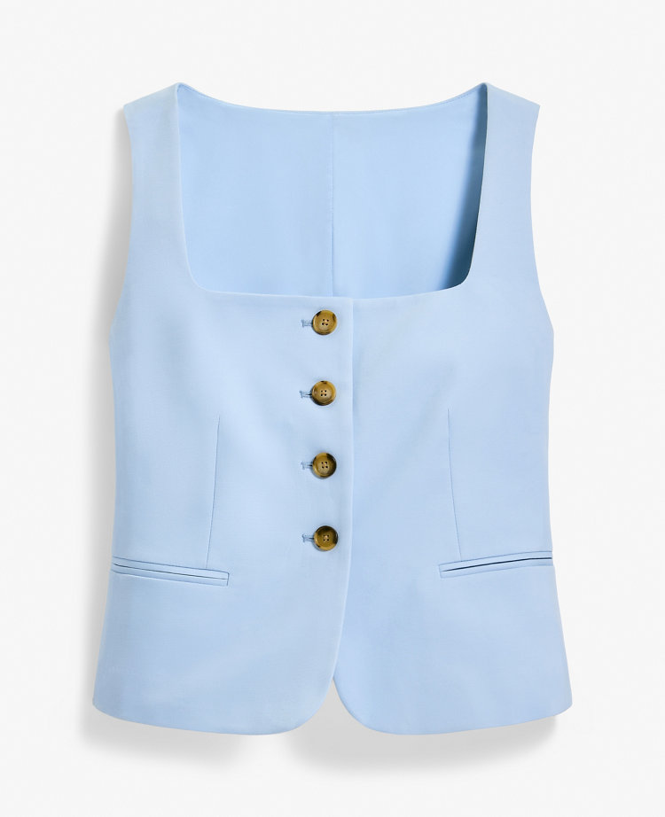 The Cutaway Square Neck Vest in Stretch Cotton