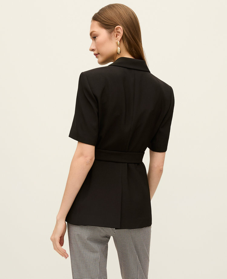 The Fitted Belted Blazer in Crepe