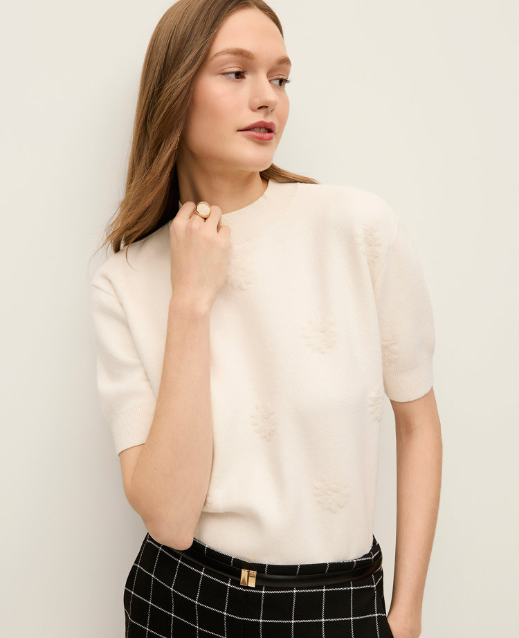 Floral Jacquard Sweater Tee