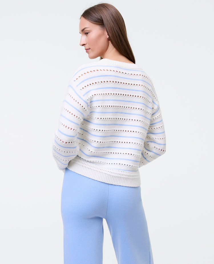 Weekend Collection Pointelle Striped Sweater