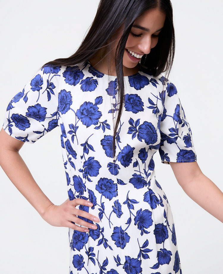 Floral Linen Blend Midi Dress