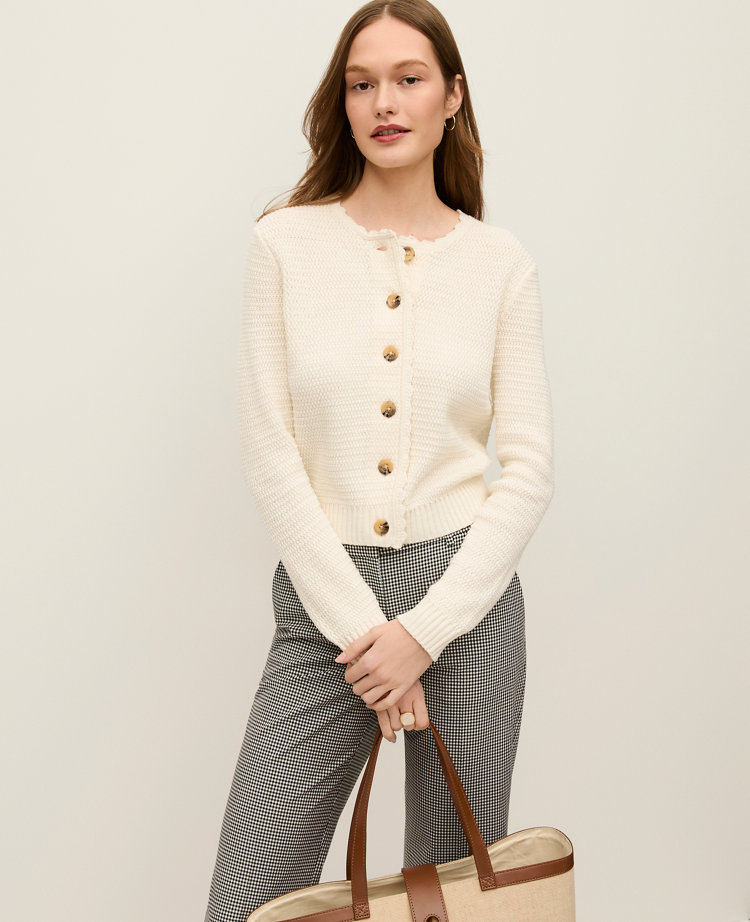 Scalloped Trim Cardigan