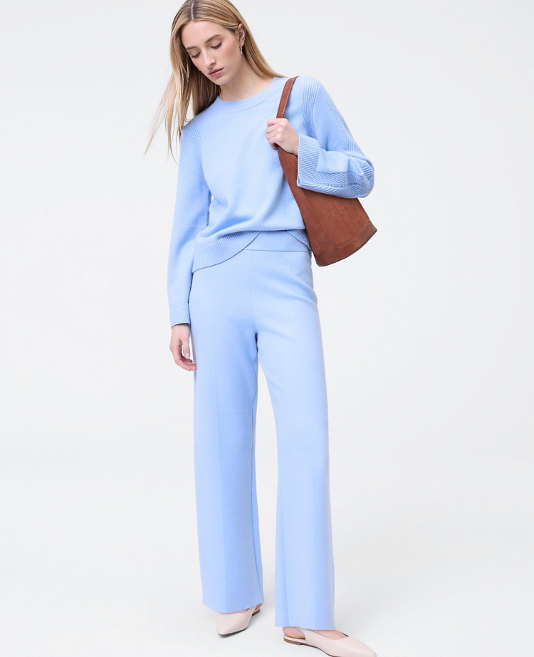 Weekend Collection Pull-On Wide-Leg Sweater Pant