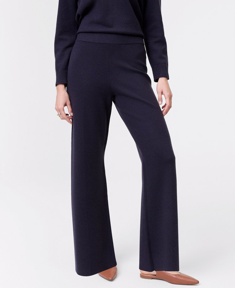 Weekend Collection Pull-On Wide-Leg Sweater Pant