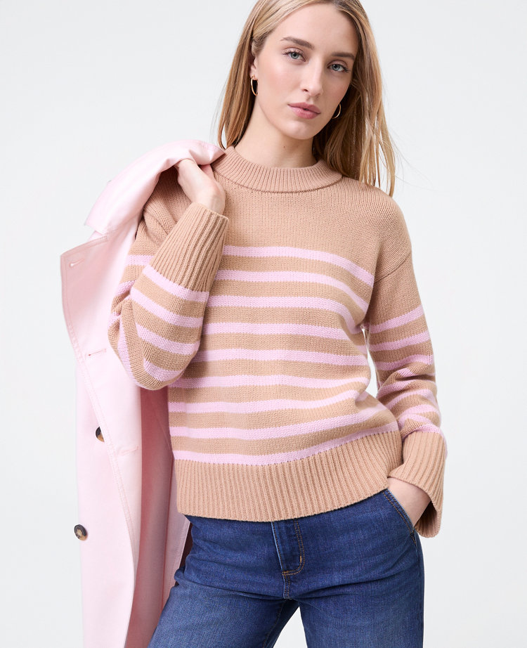 Weekend Collection Striped Crew Neck Sweater