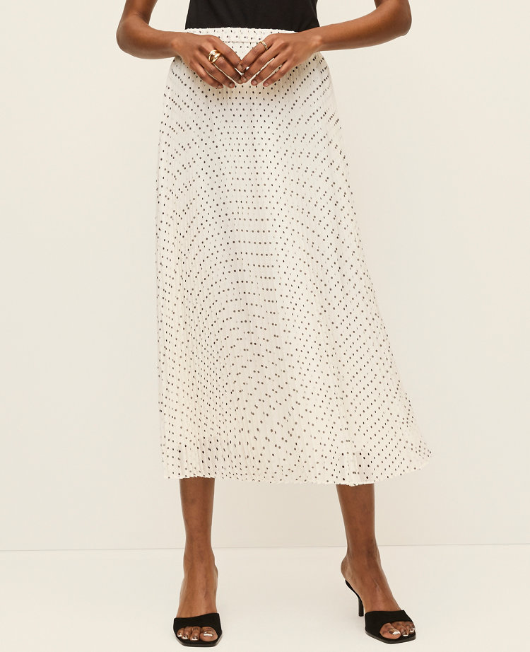 Polka Dot Chiffon Midi Skirt