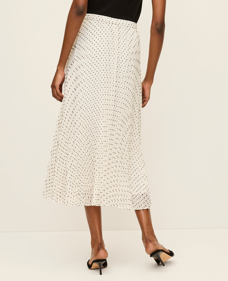 Polka Dot Chiffon Midi Skirt