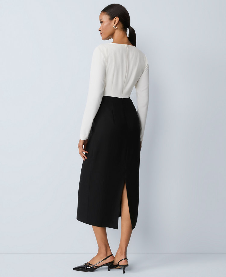 Petite Colorblock Twist Midi Dress