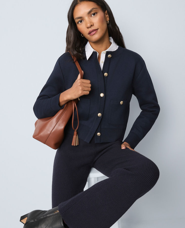 Ann Taylor Weekend Collection Patch Pocket Jacket In Black