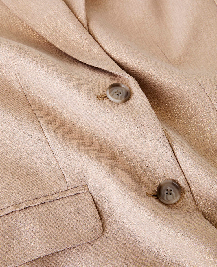 Ann Taylor The Petite Greenwich Blazer Metallic Jacquard Gold/White Women's