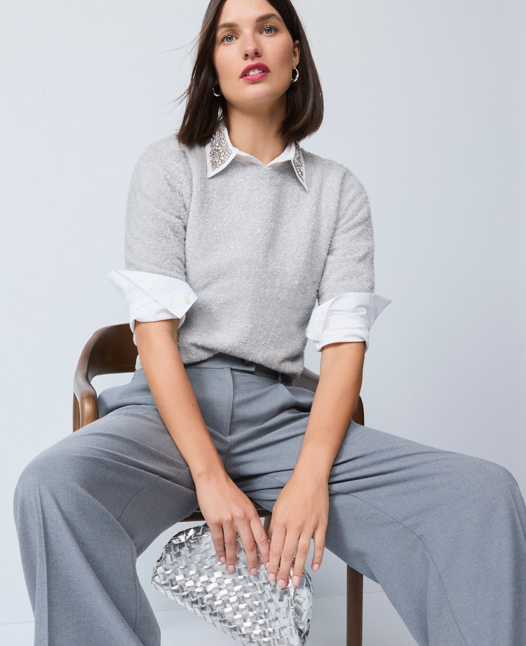 Petite Metallic Sweater Tee