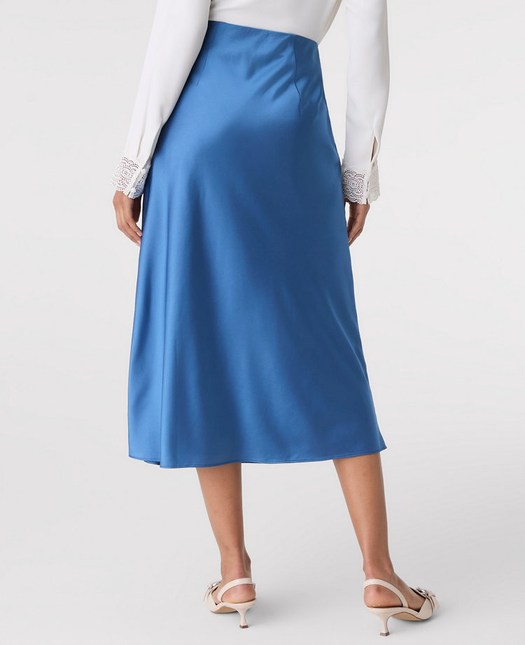 Satin Bias Midi Slip Skirt