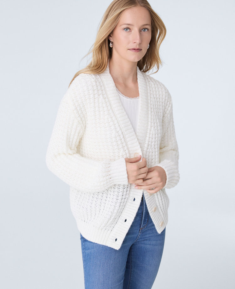 Weekend Collection Waffle Knit Cardigan